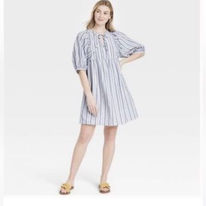 Striped Puff Sleeve Dress